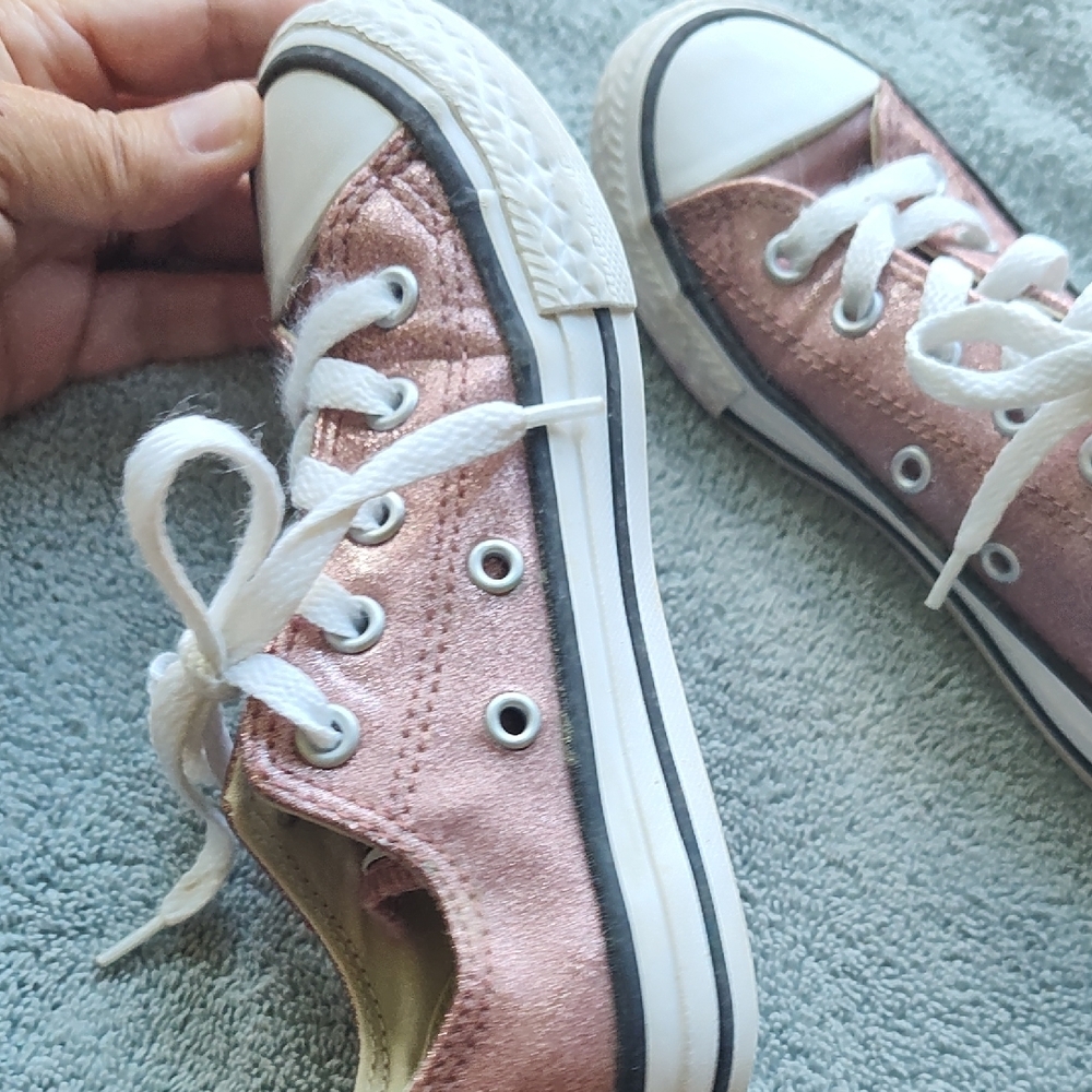 Pink and White Low-Top Sneakers - Picture 6 of 7
